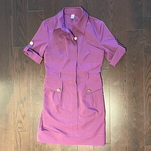 Utility Purple Button-Up Dress